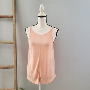 Free People Pink Relaxed Fit Ribbed Tank S
